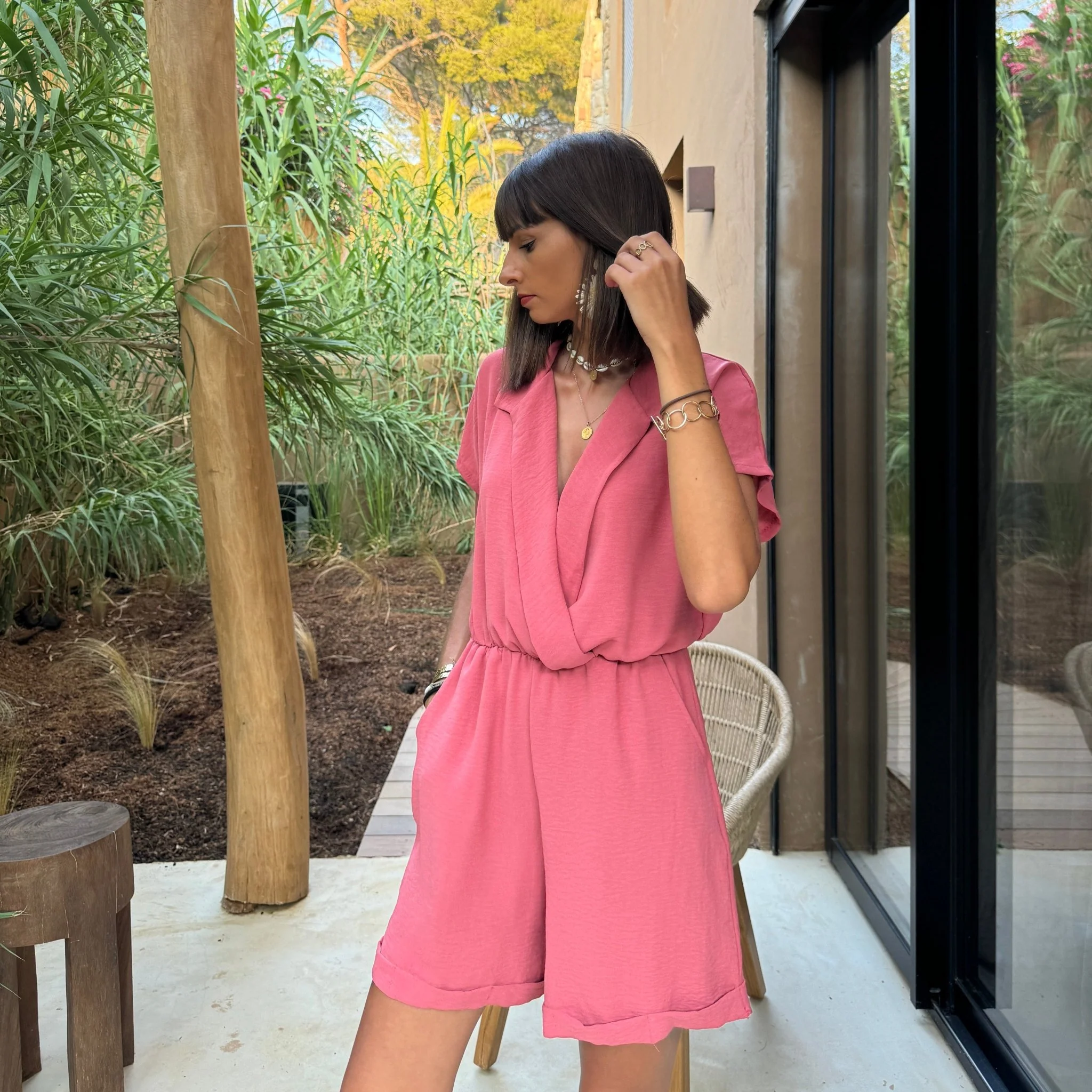 COMBISHORT VIEUX ROSE CHARLENE