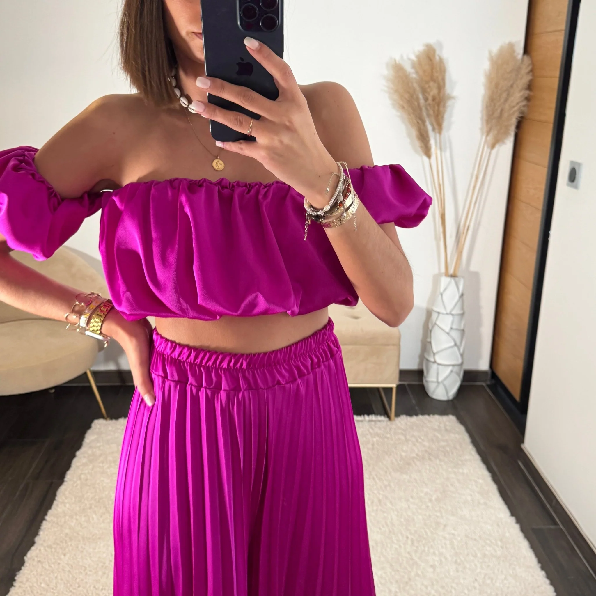 ENSEMBLE SATIN FUCHSIA JOYCE - Image 2
