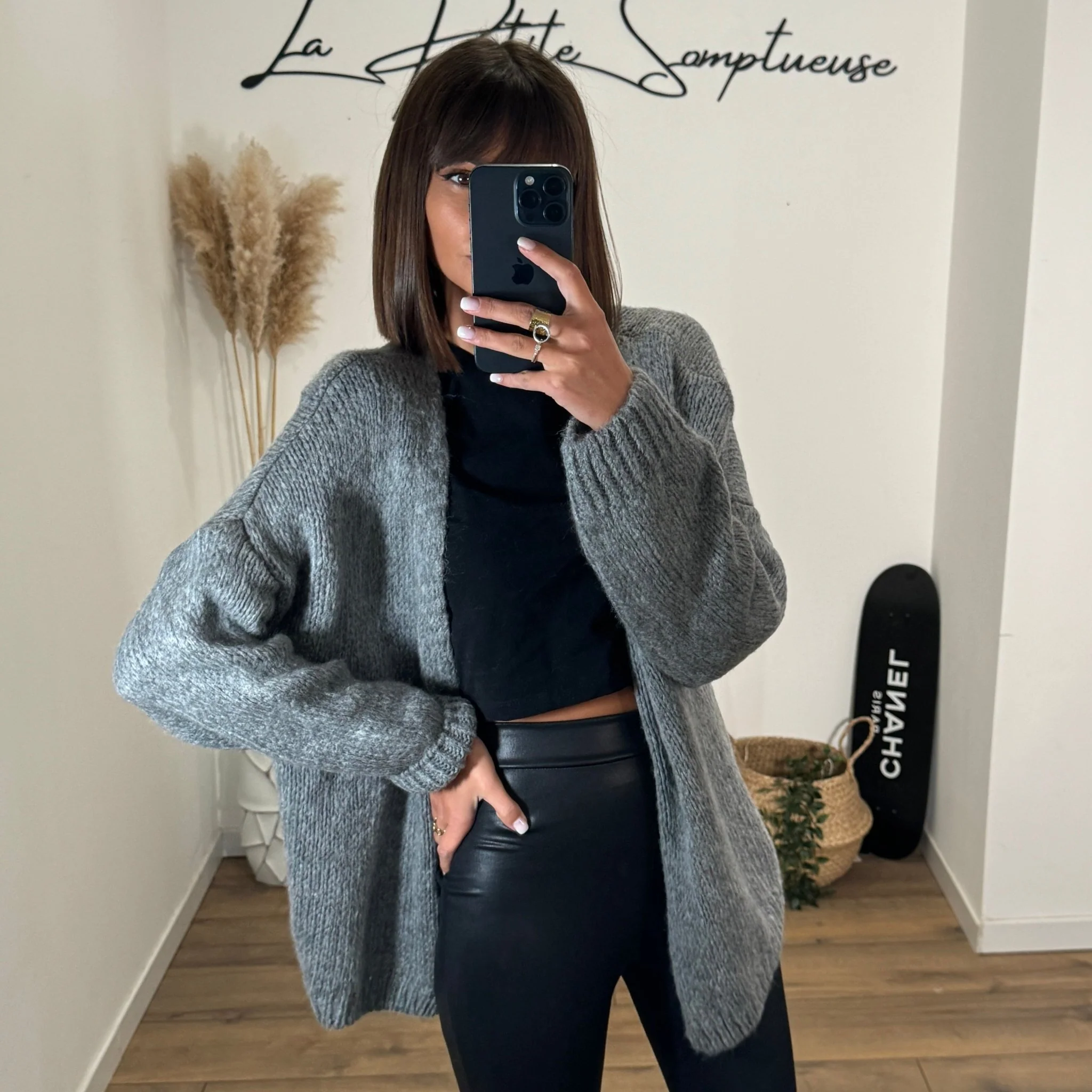 GILET PALMIERS GRIS - Image 2
