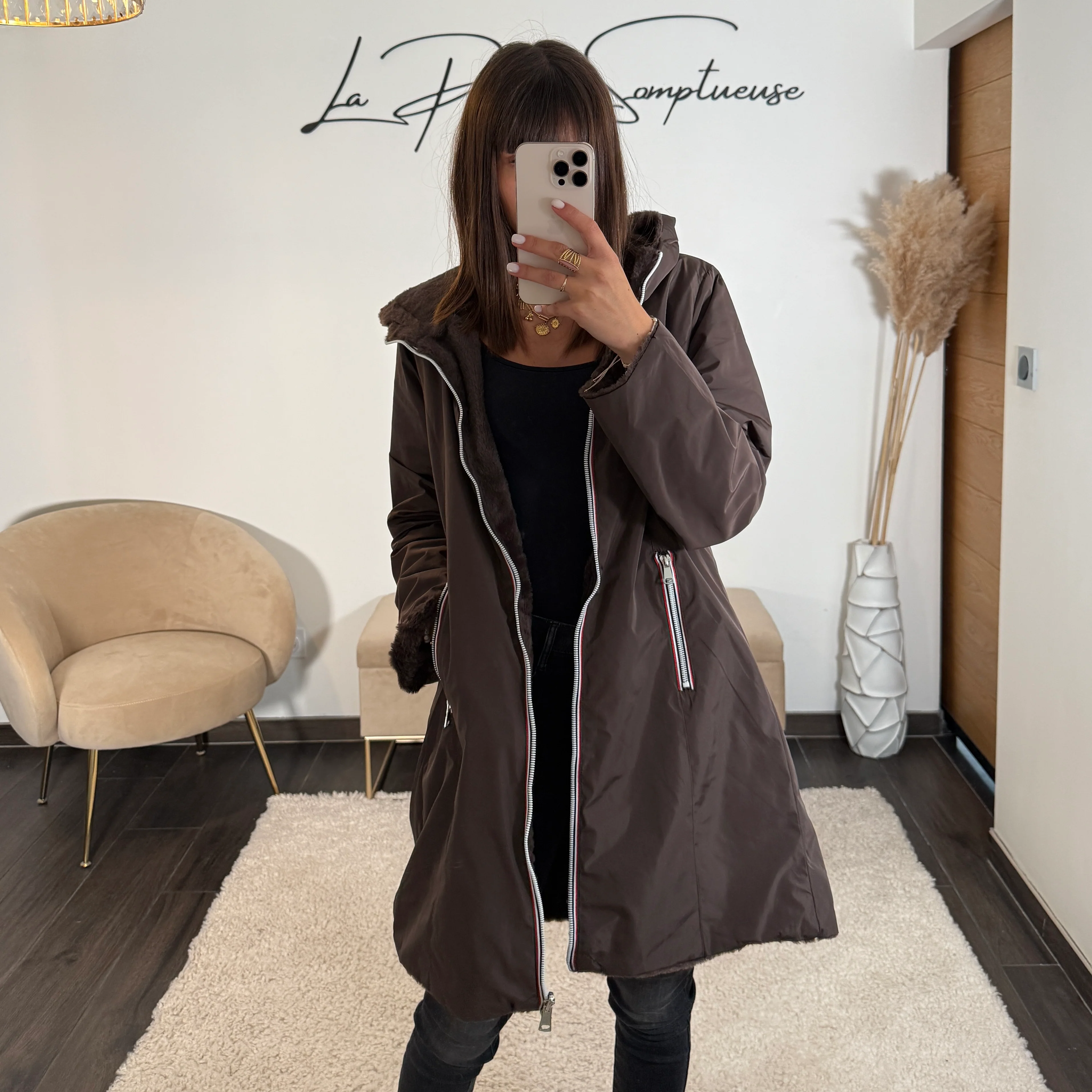 IMPERMEABLE REVERSIBLE POLAIRE CHOCO