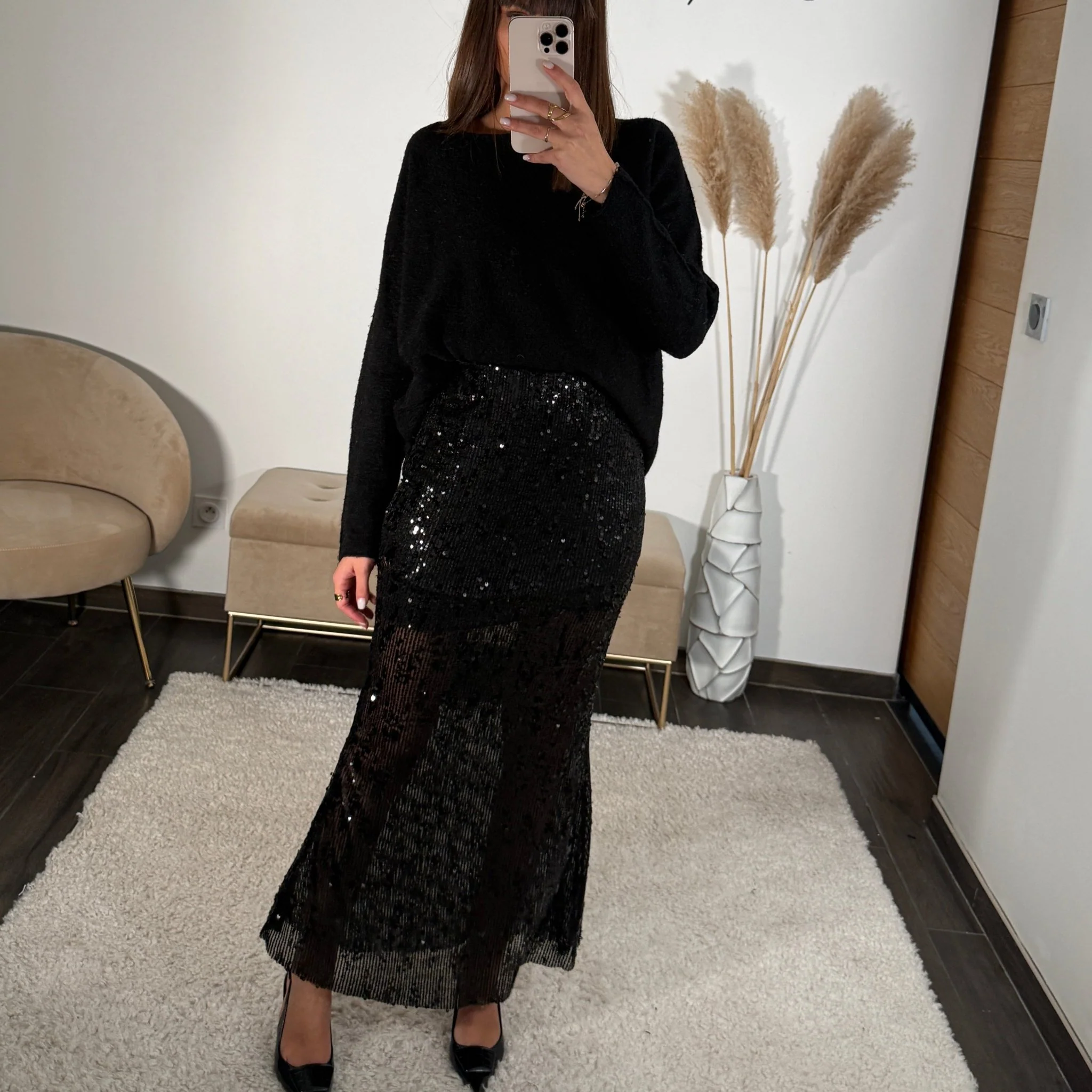 JUPE NOIRE SEQUINS LAURY - Image 2