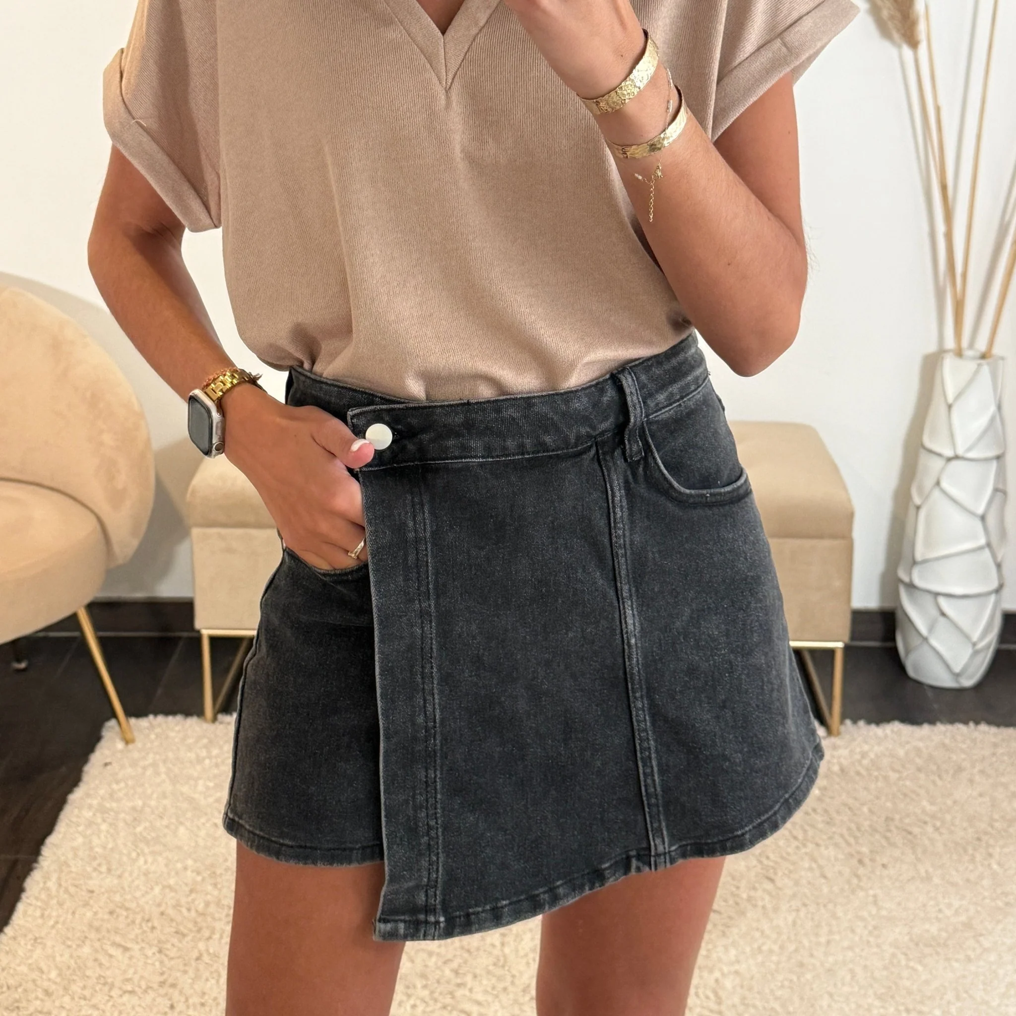 JUPE SHORT EN JEAN GAELLE