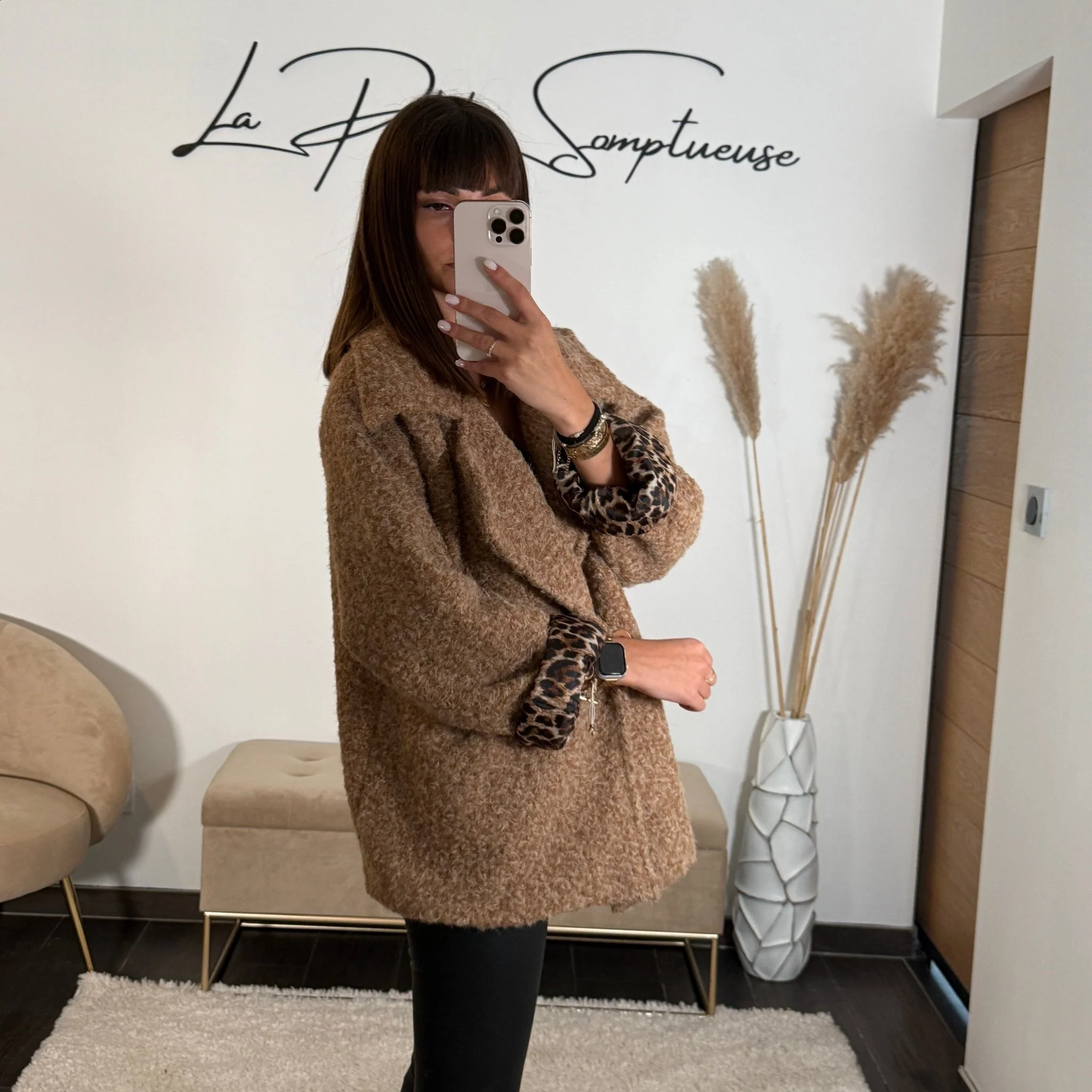 MANTEAU TAUPE/CAMEL LEO - Image 3