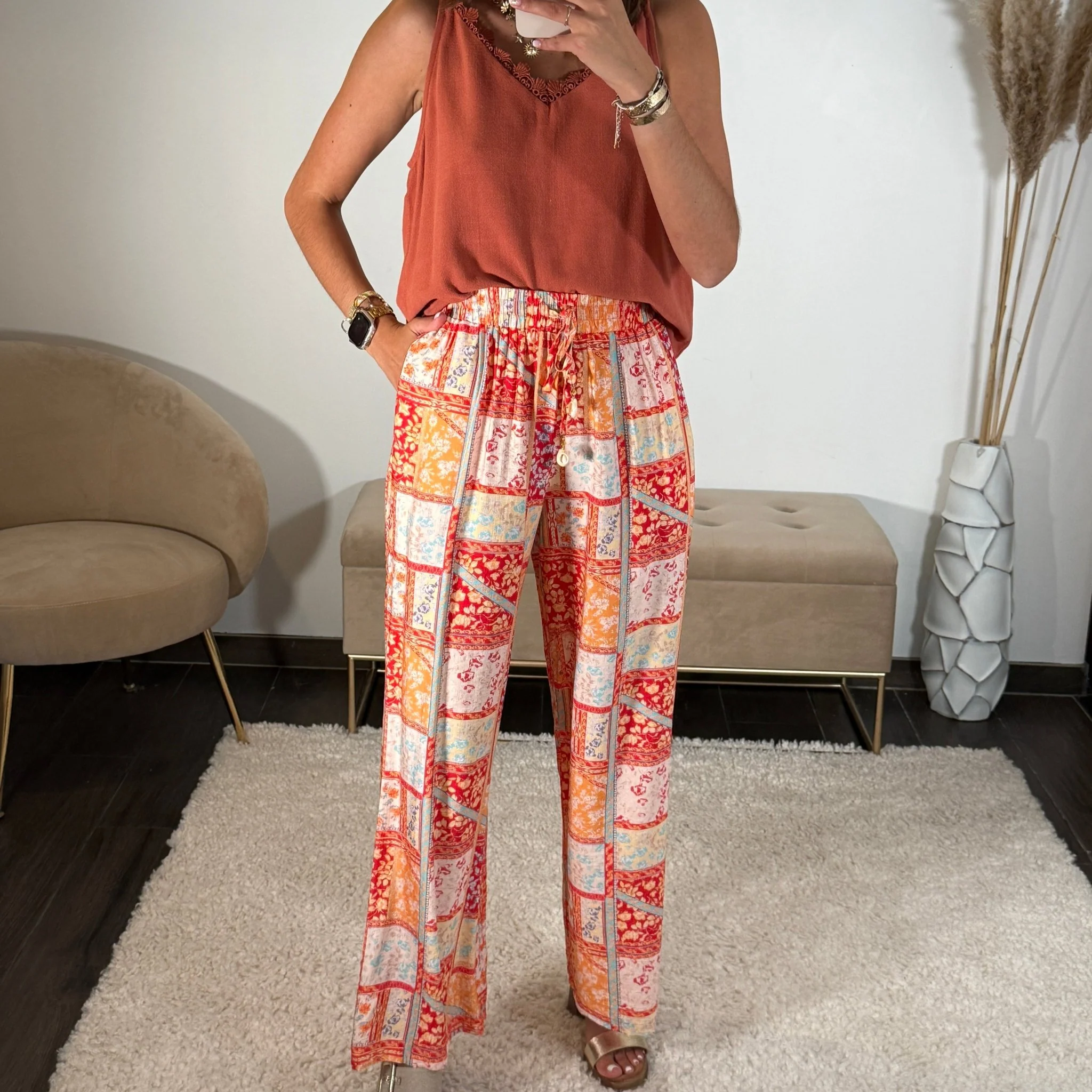 PANTALON ROUGE ESMERA - Image 2