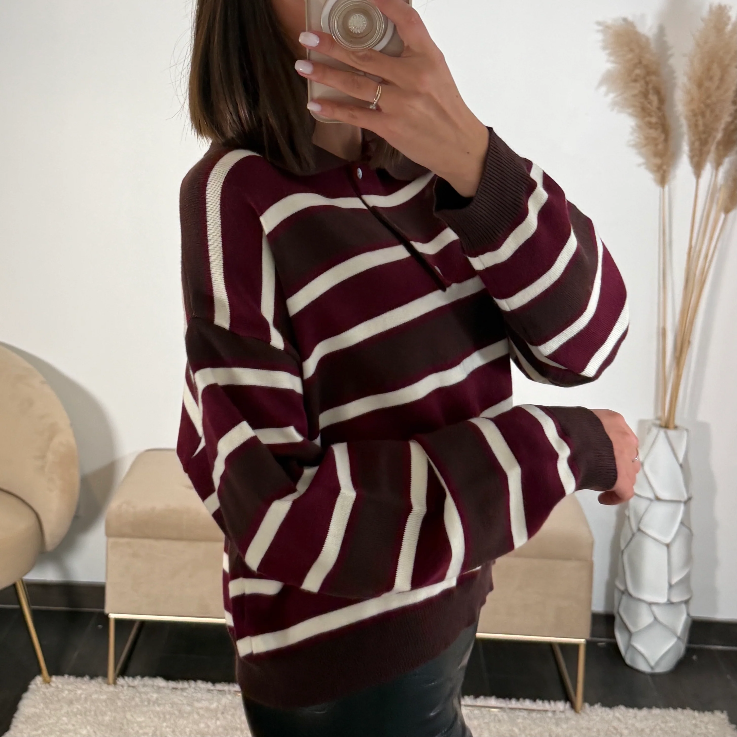 PULL BORDEAUX/CHOCO POLO - Image 3