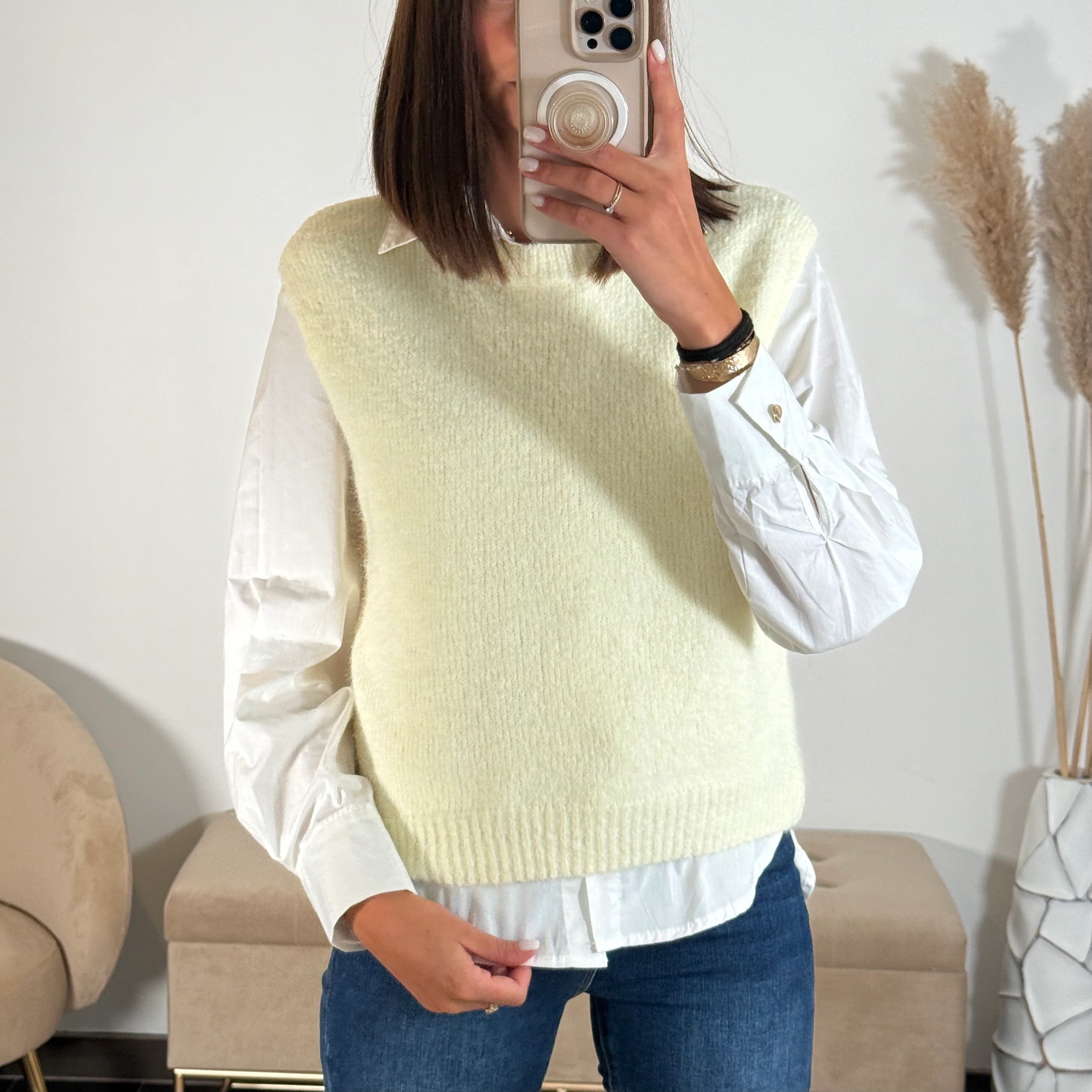 PULL SANS MANCHE JAUNE CLAIR FERDA - Image 2