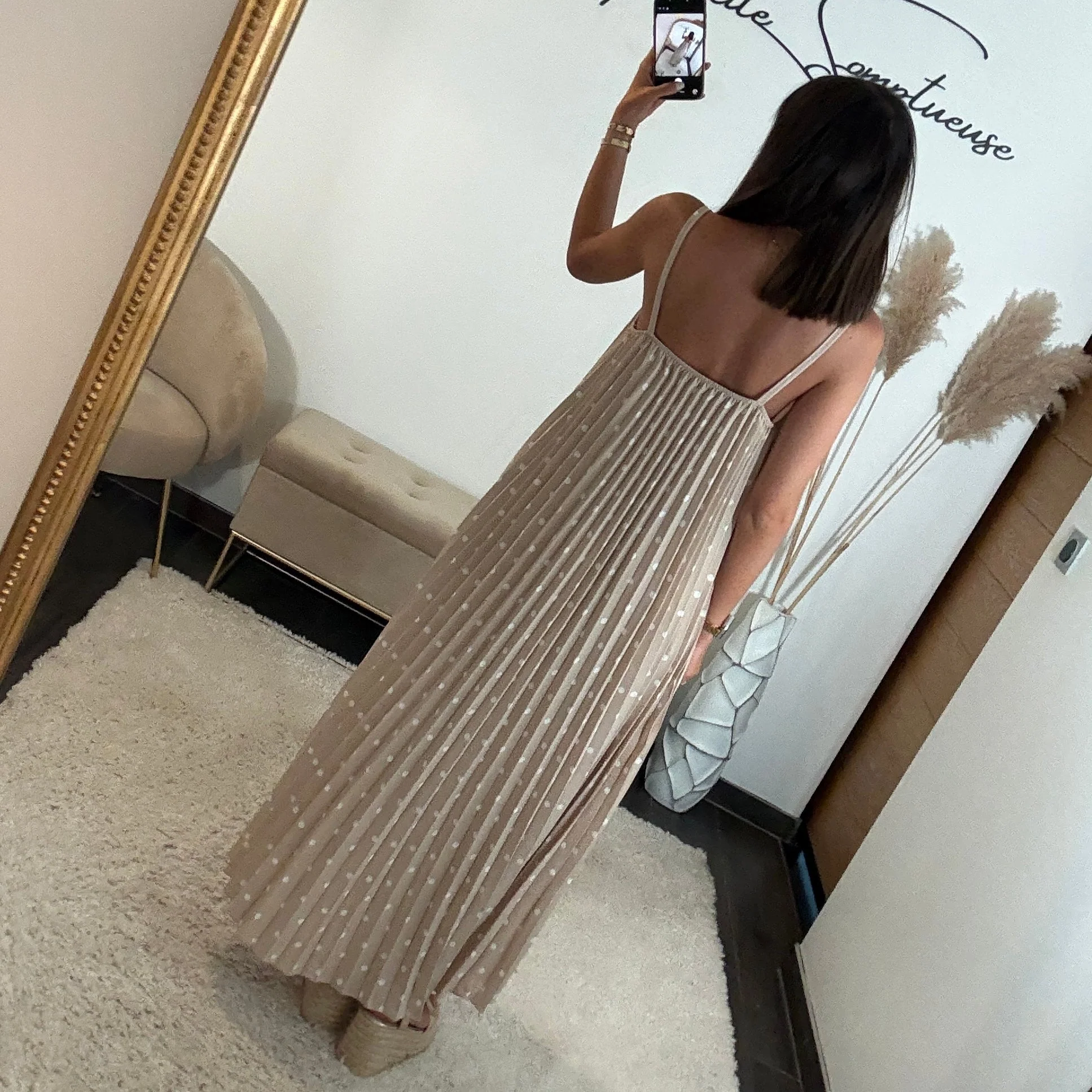 ROBE A POIS BEIGE SOFIA - Image 3