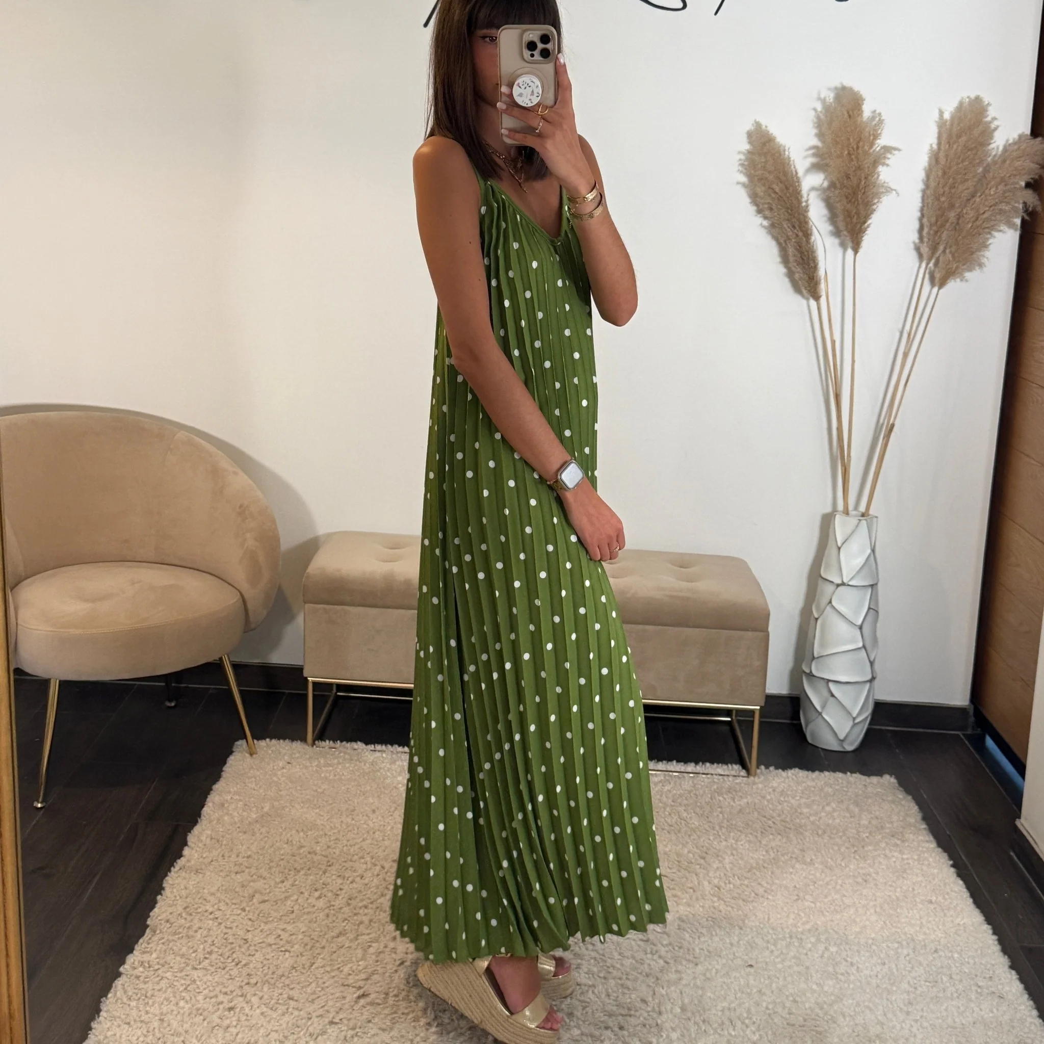 ROBE A POIS VERTE SOFIA - Image 2