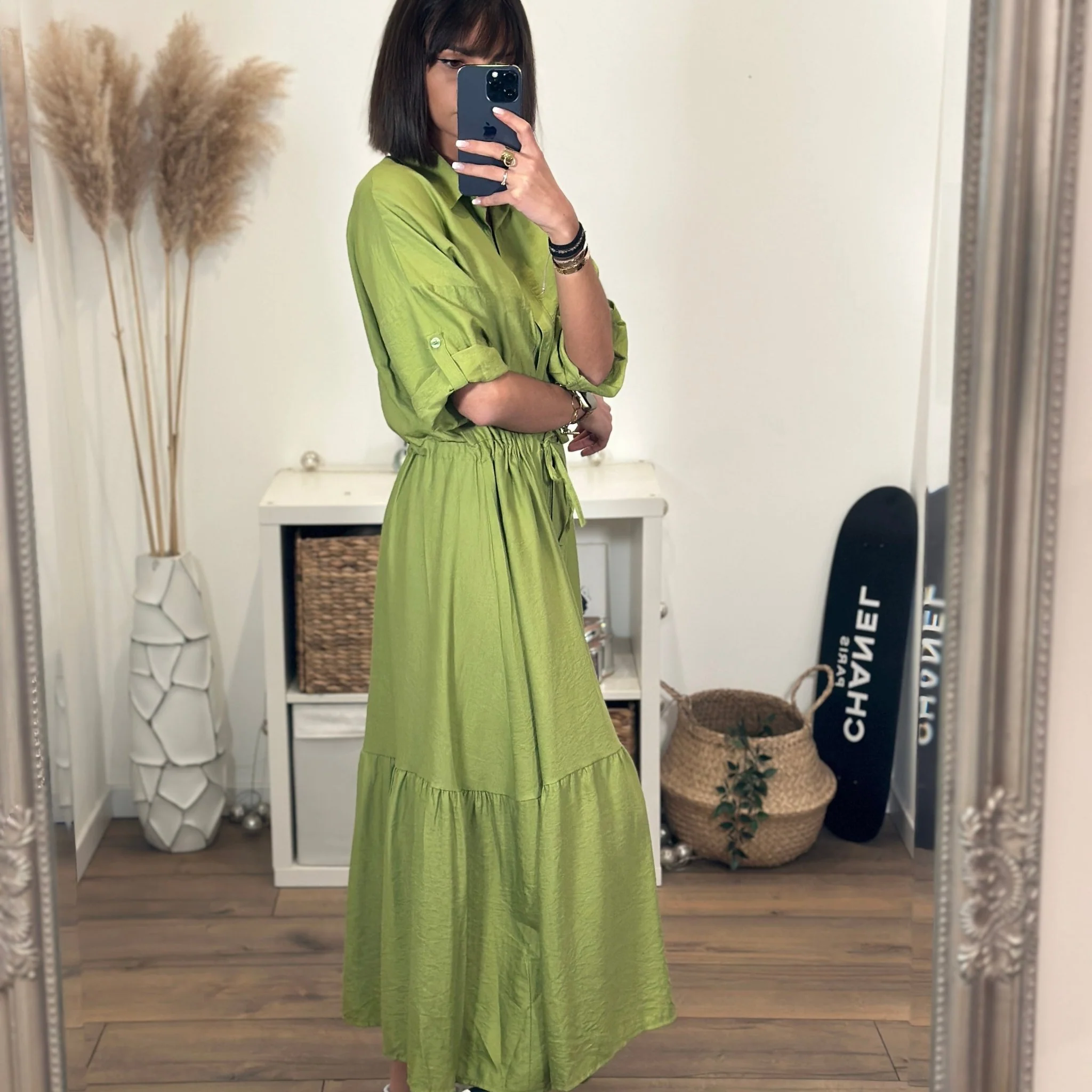 ROBE CHEMISE VERT MADDIE - Image 2
