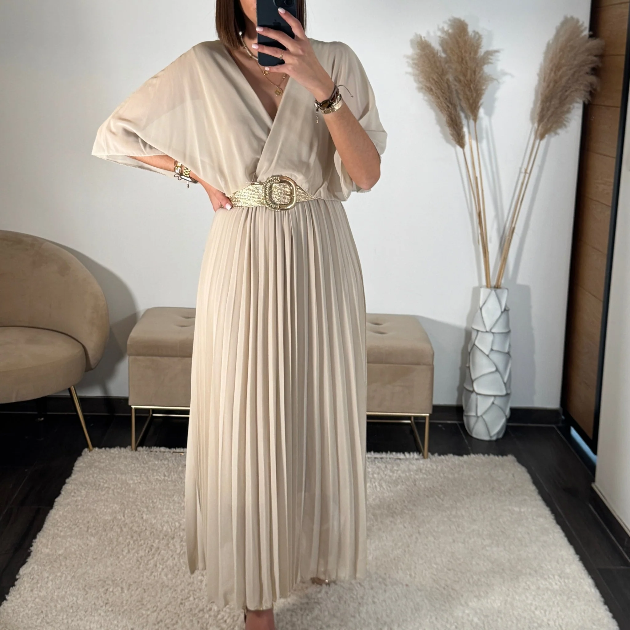 ROBE LONGUE BEIGE JULIA