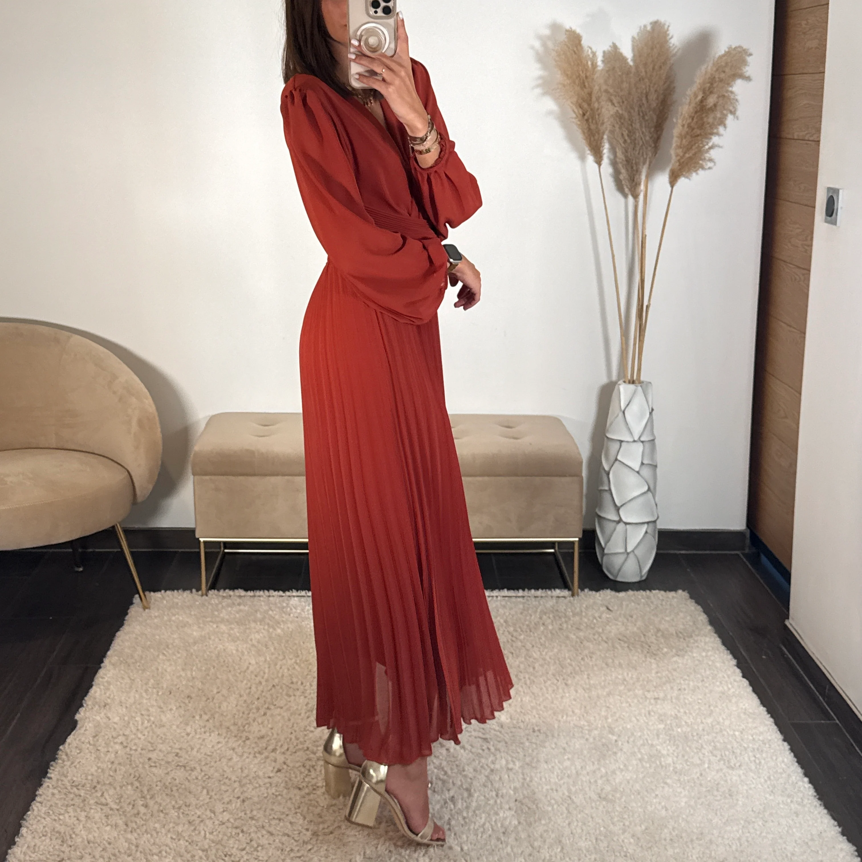 ROBE LONGUE TERRACOTTA ANGIE - Image 2