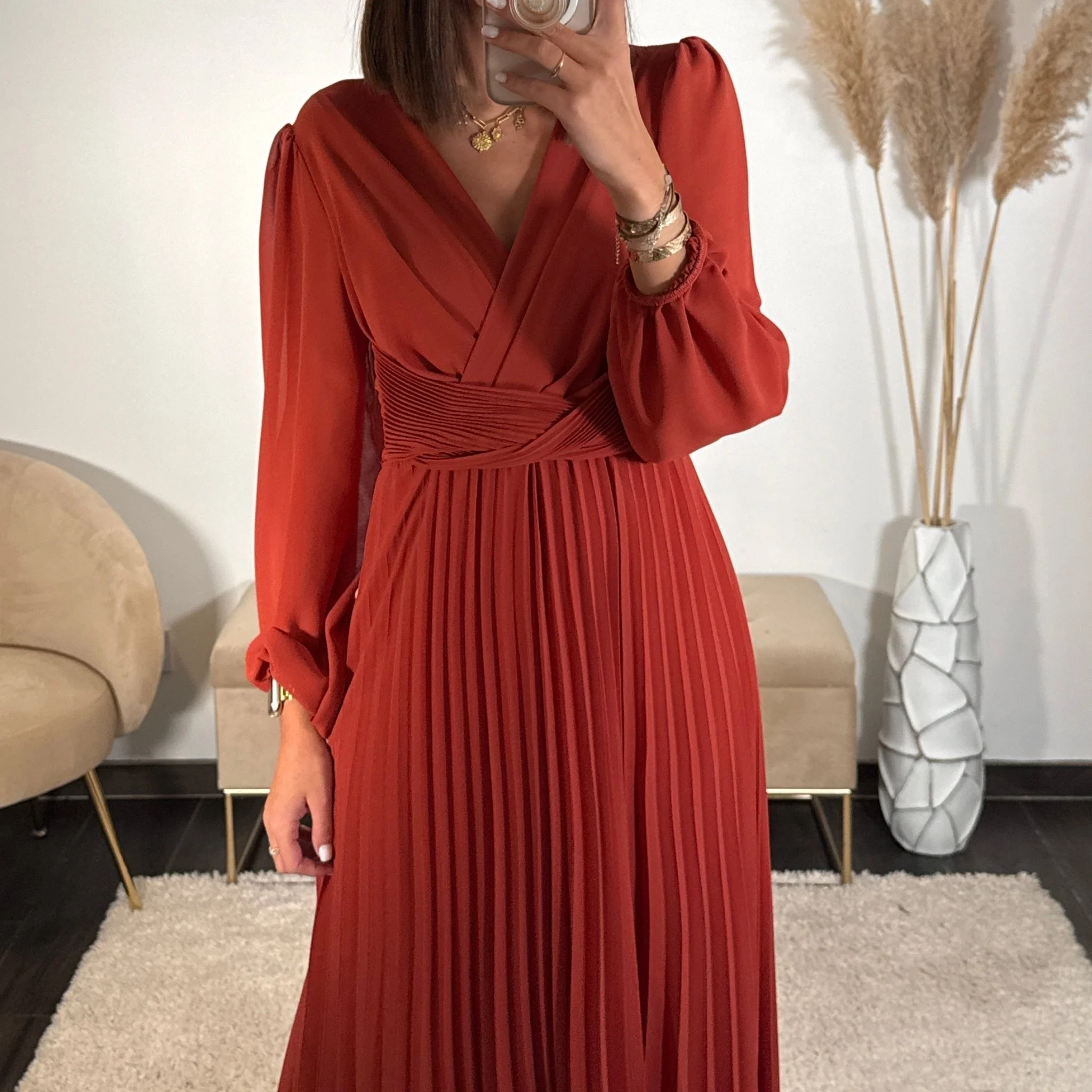 ROBE LONGUE TERRACOTTA ANGIE - Image 3