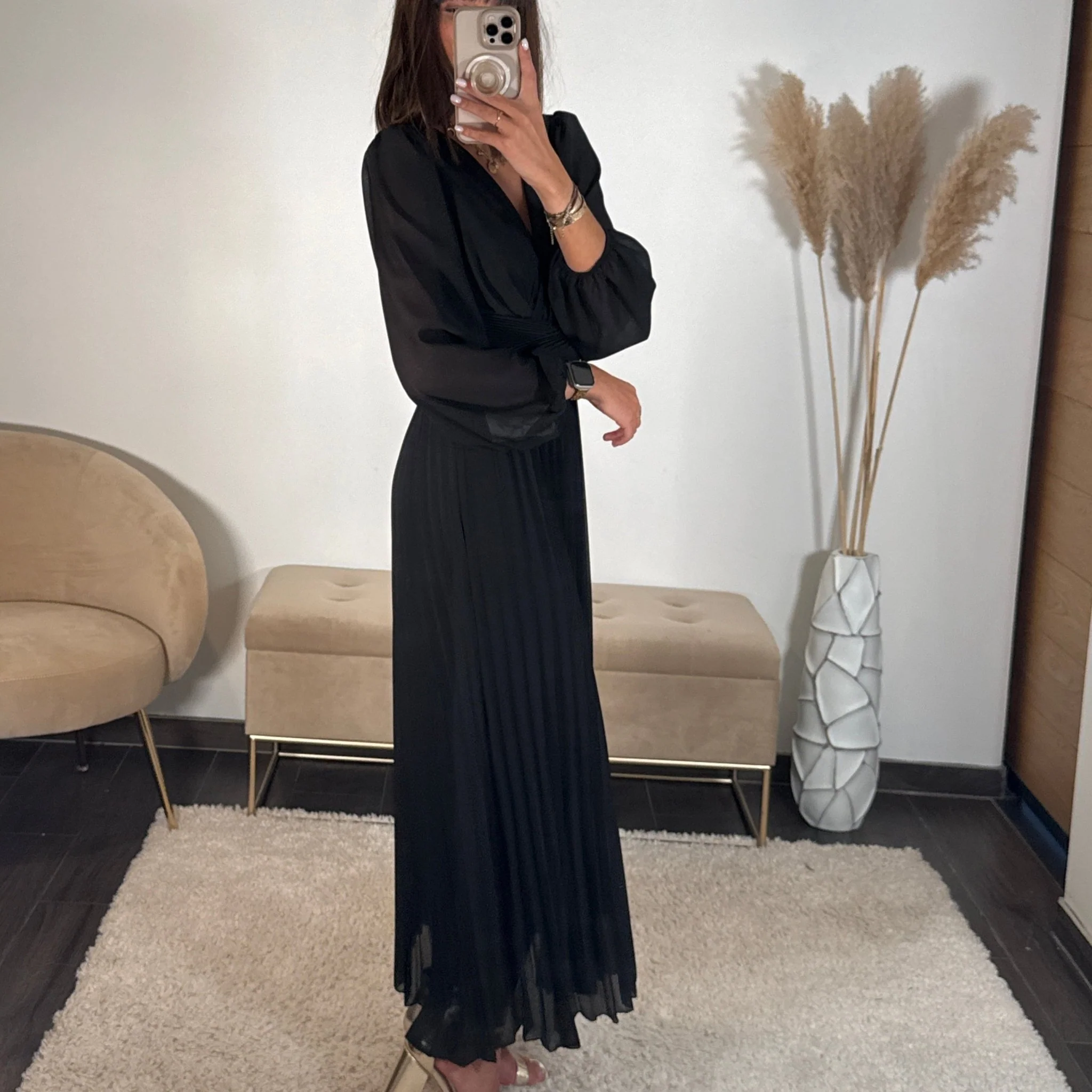 ROBE LONGUE NOIRE ANGIE - Image 3