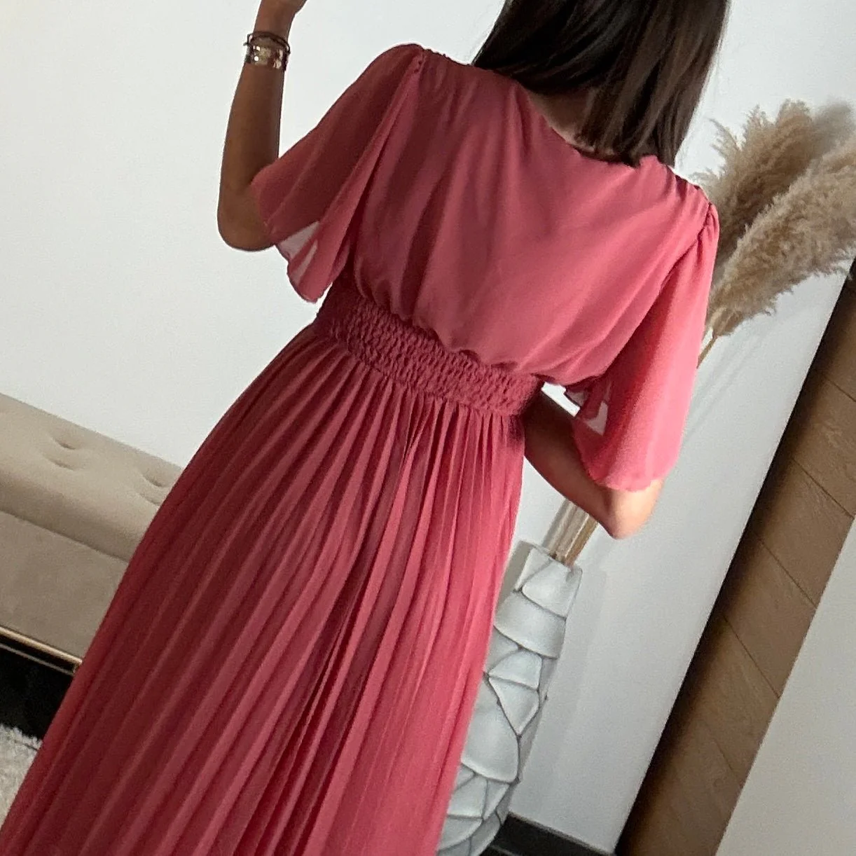 ROBE LONGUE VIEUX ROSE CLAIR KARENE - Image 3