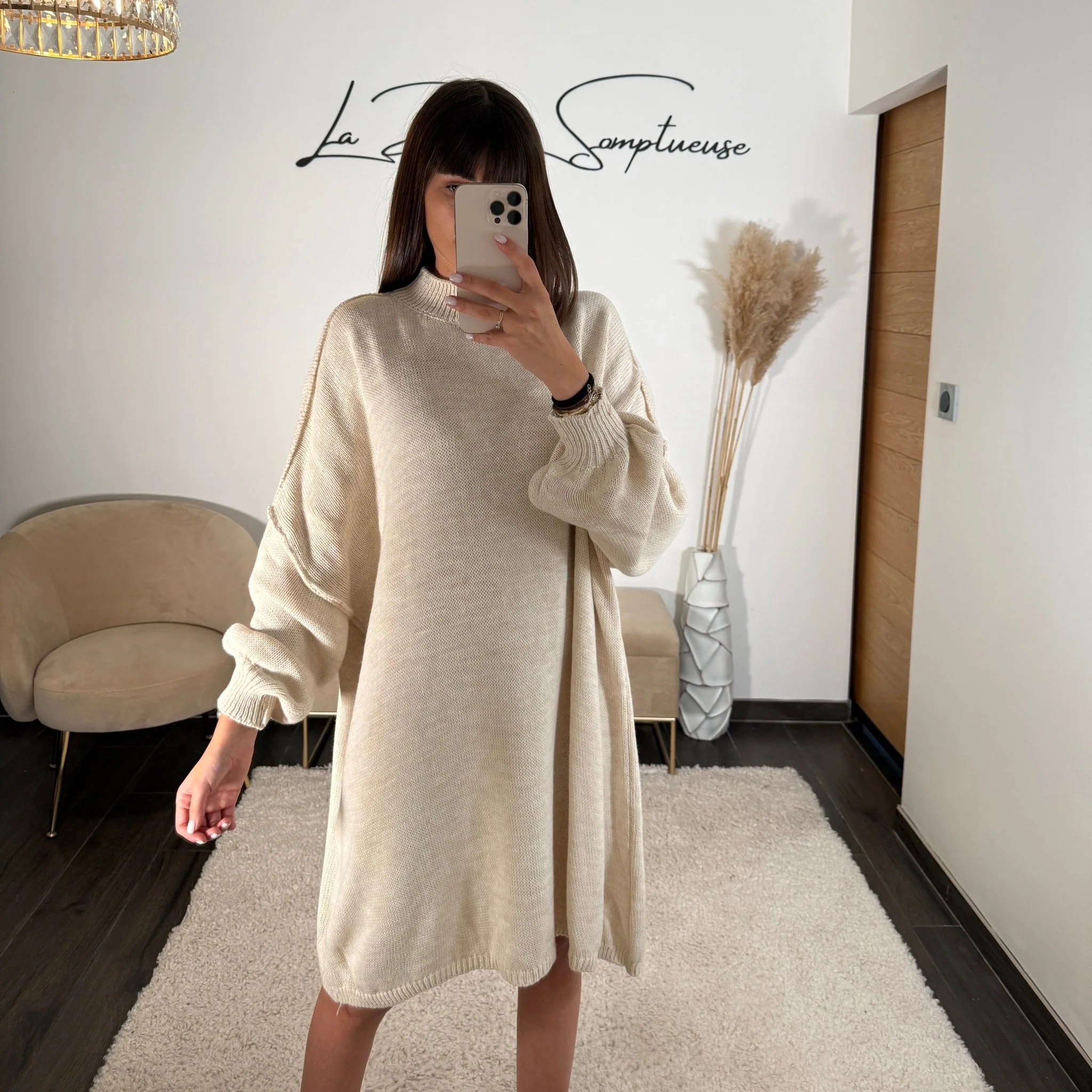 ROBE PULL BEIGE SOLENA - Image 2