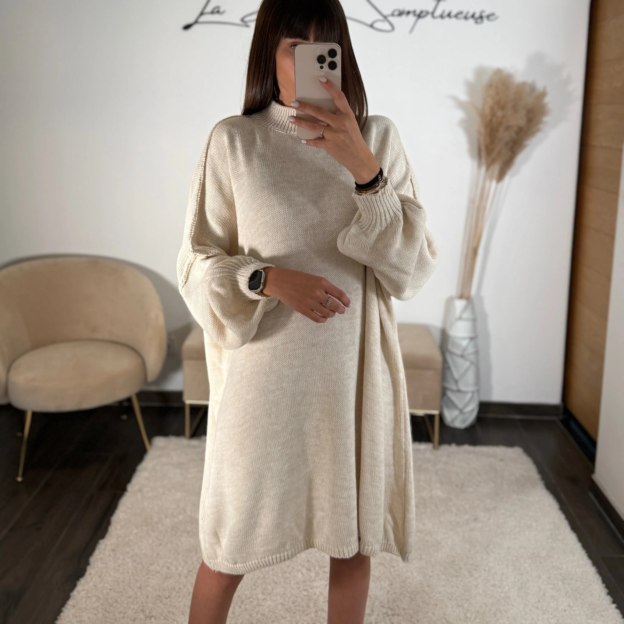 ROBE PULL BEIGE SOLENA - Image 3