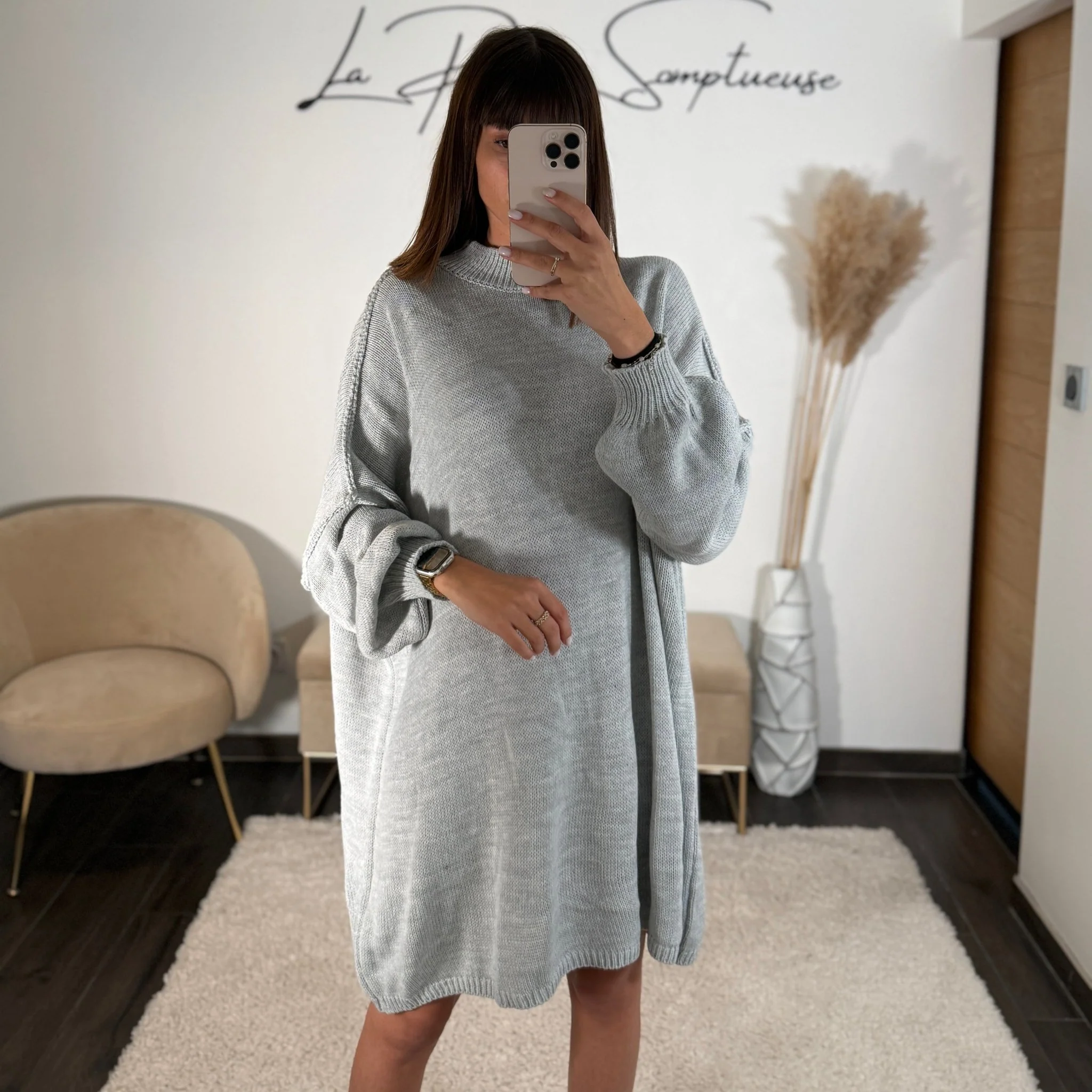 ROBE PULL GRISE SOLENA