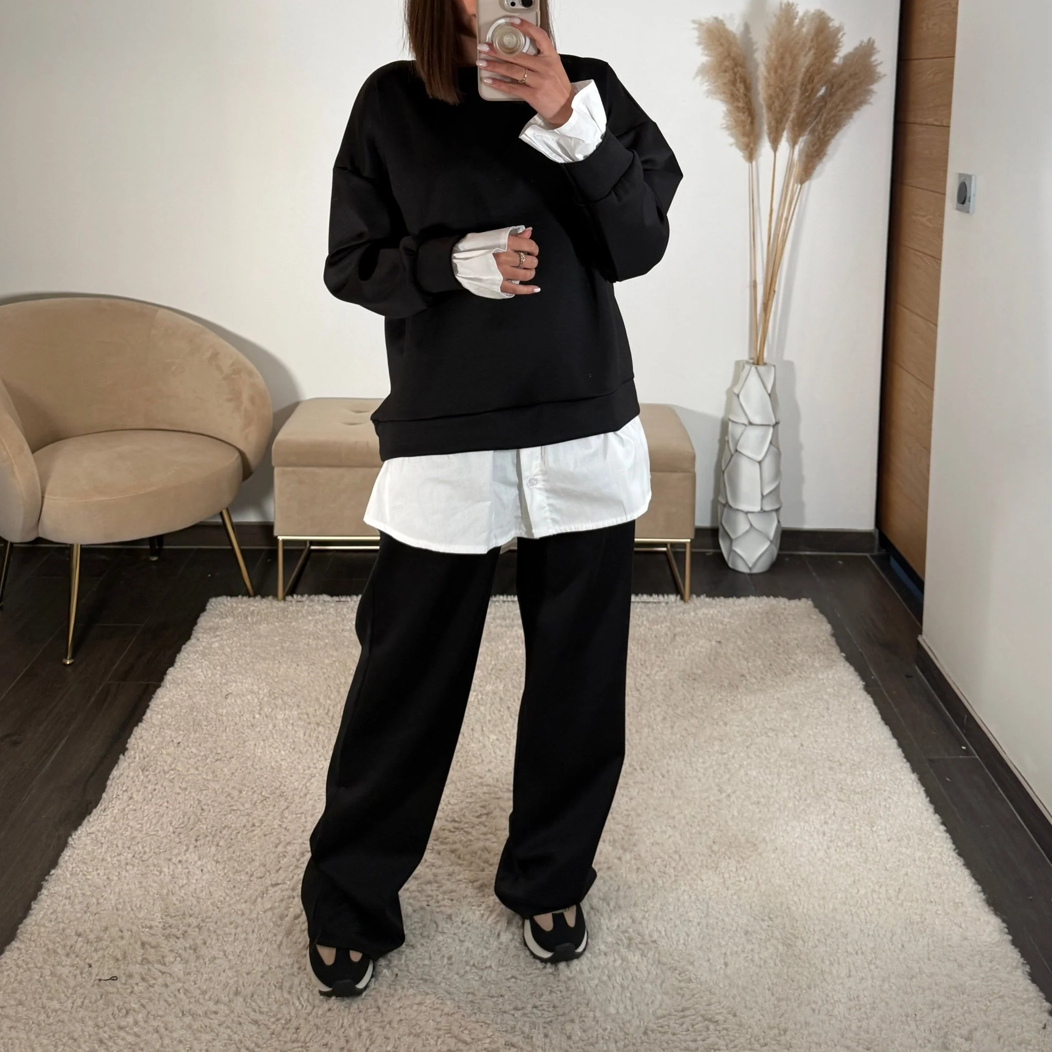 SET PULL CHEMISE + PANTALON NOIR REMY