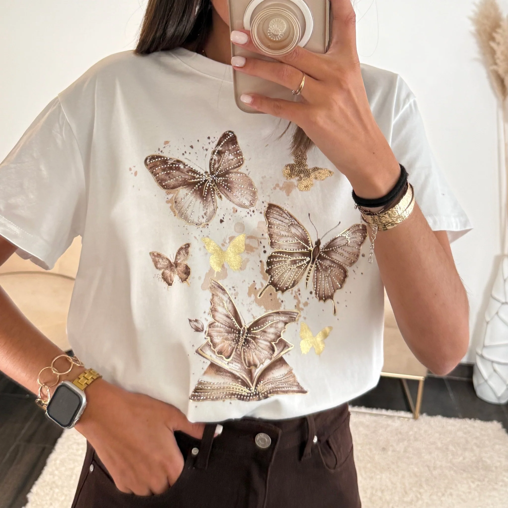 T-SHIRT BLANC PAPILLON - Image 2