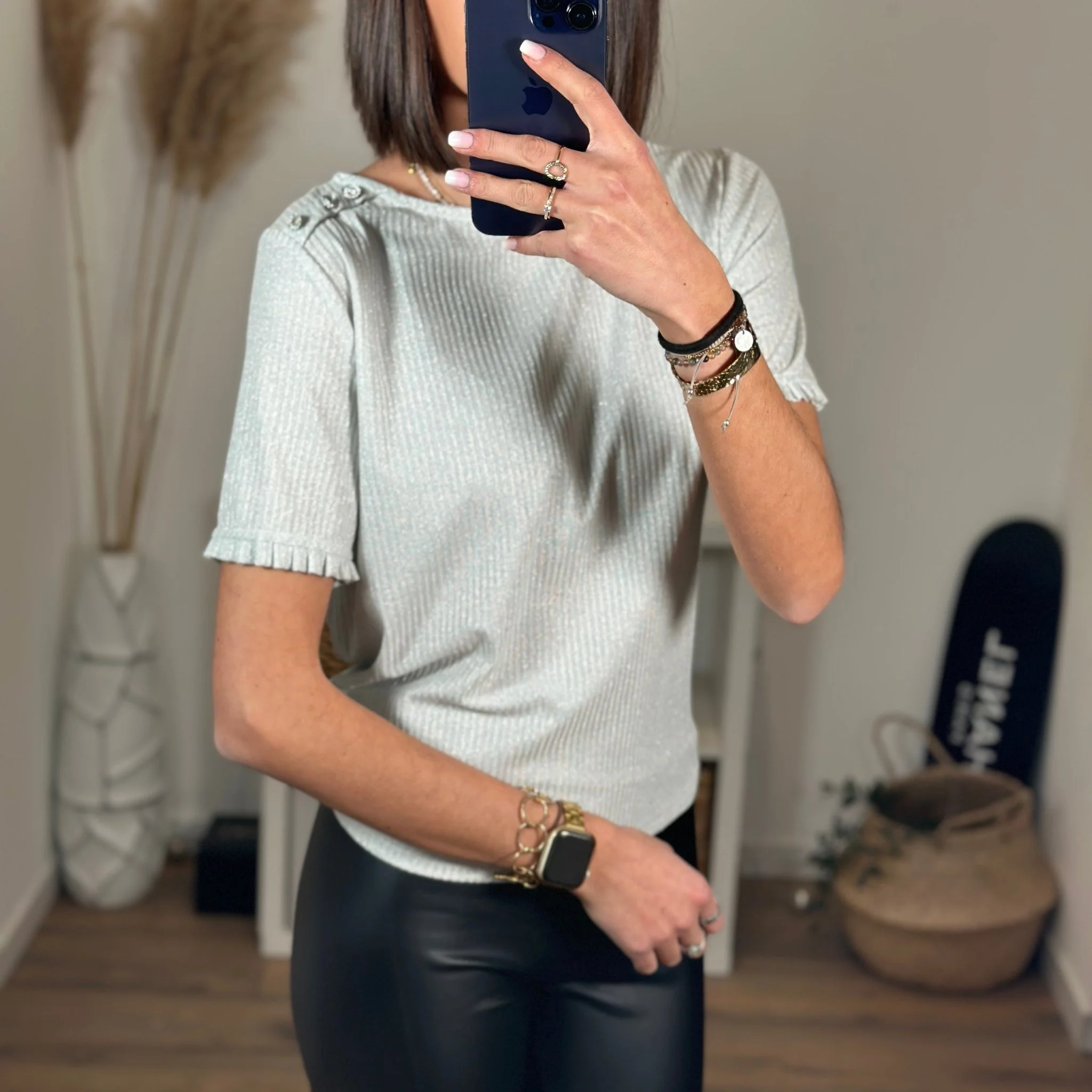 T-SHIRT GRIS ARGENT DAVIA