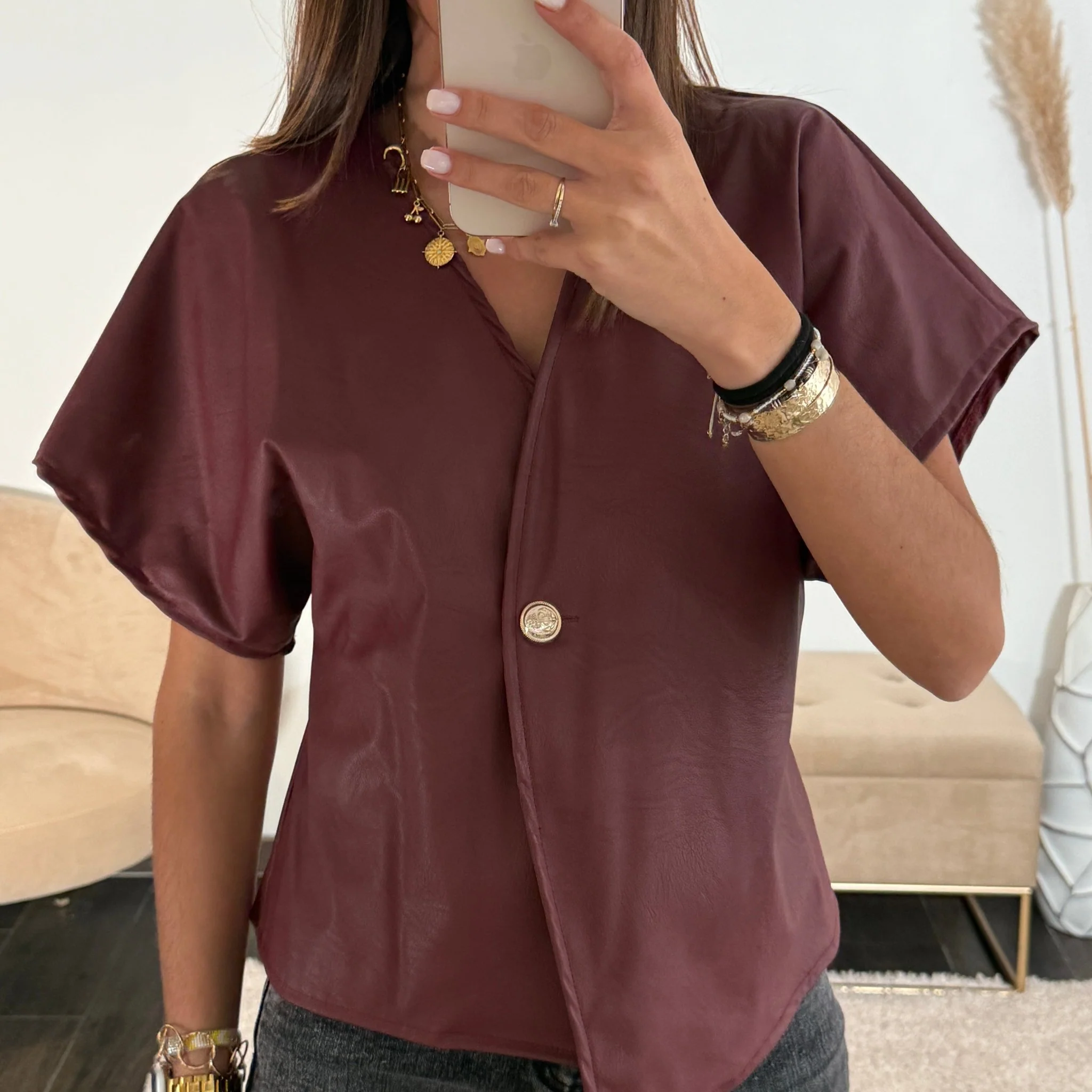 TOP BORDEAUX SIMILICUIR JUNY - Image 2